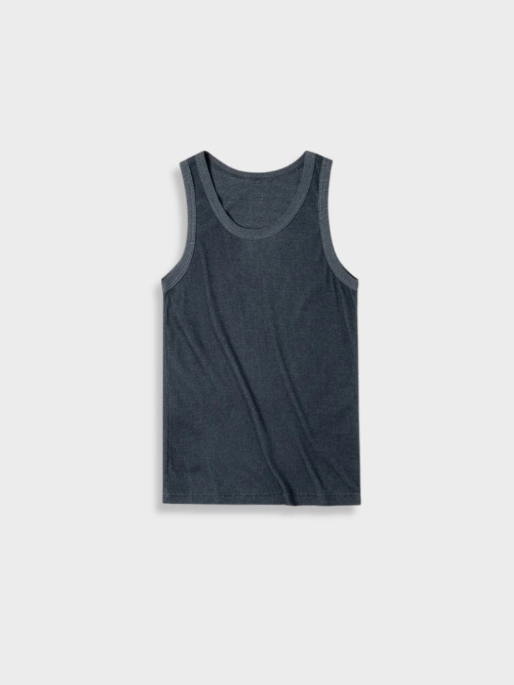 GRAY HEAVY COTTON TANK TOP WITH COMFORTABLE FIT