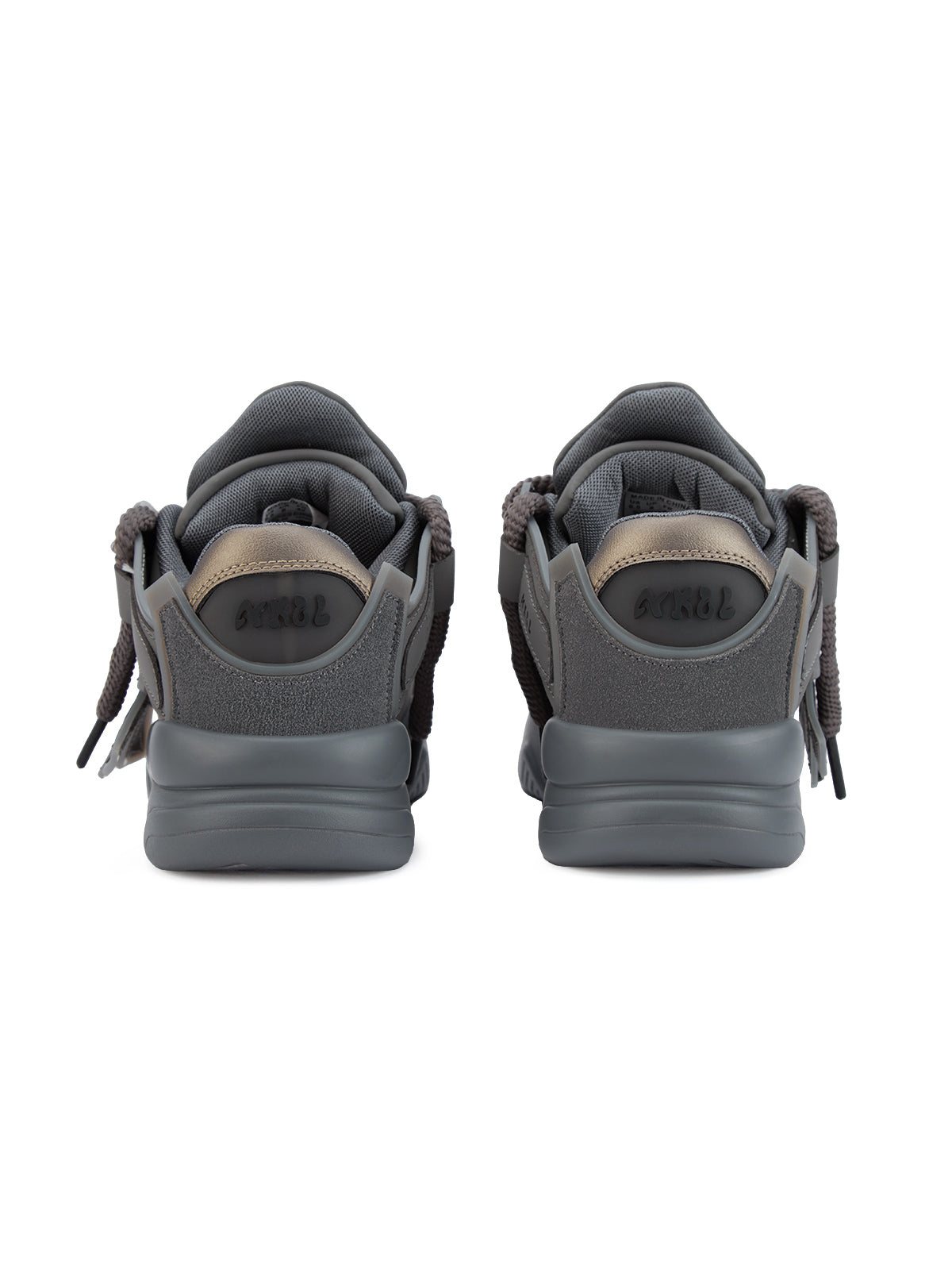 GRAY LOW-TOP SNEAKERS WITH CASUAL ROUND TOE DESIGN