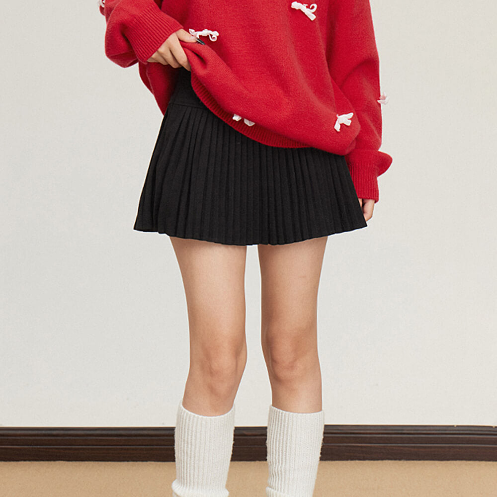 GRAY MINI PLEATED SKIRT ELEGANT PLEATED SKIRT