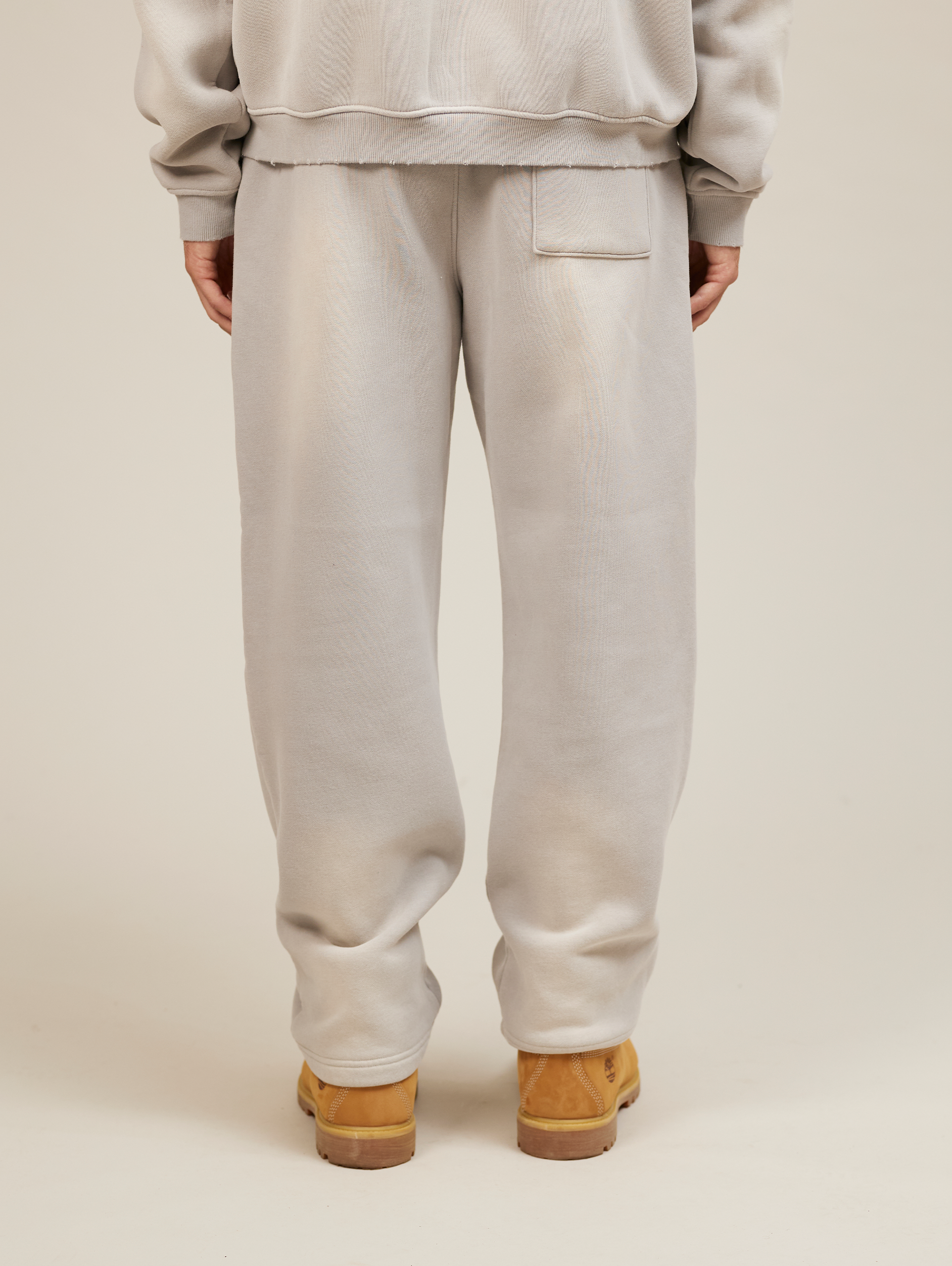 GRAY OVERSIZED COTTON SWEATPANTS WITH DRAWSTRING IN LIGHT GREY