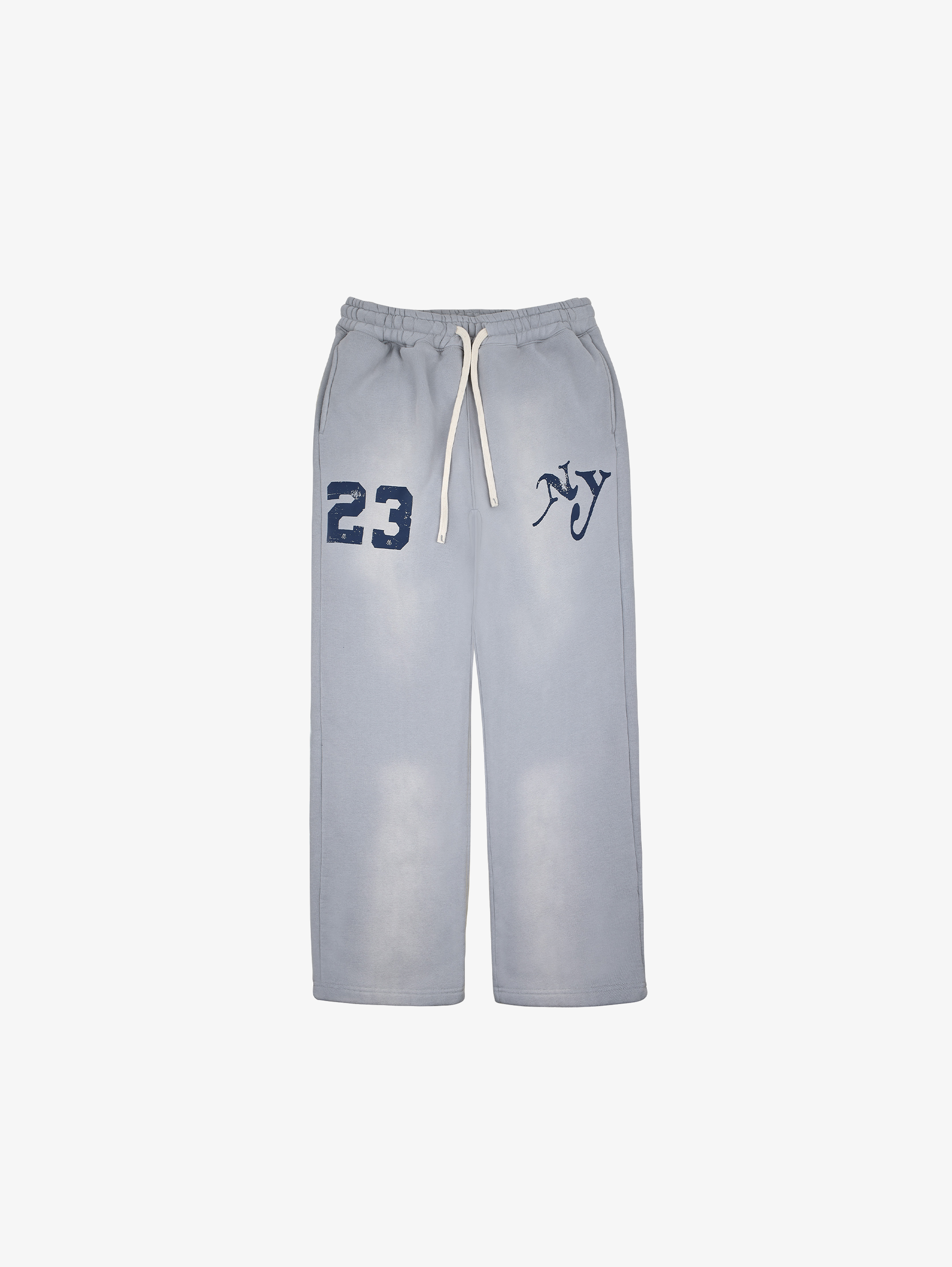 GRAY OVERSIZED COTTON SWEATPANTS WITH DRAWSTRING IN LIGHT GREY