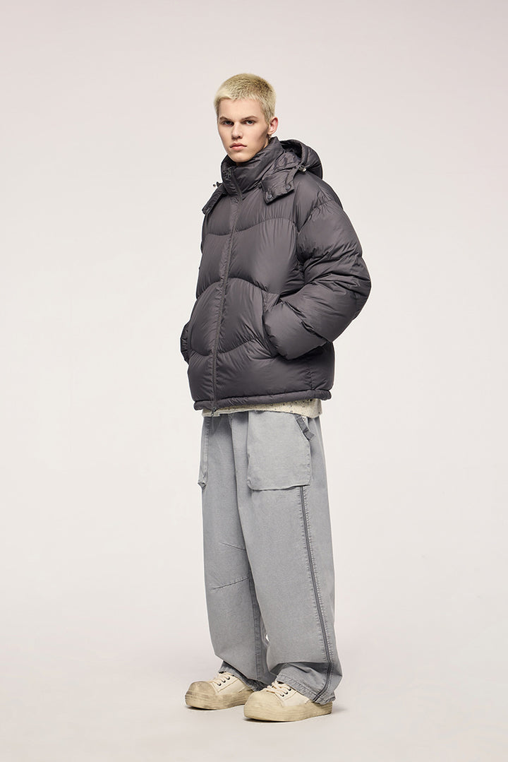 GRAY OVERSIZED PUFFER JACKET