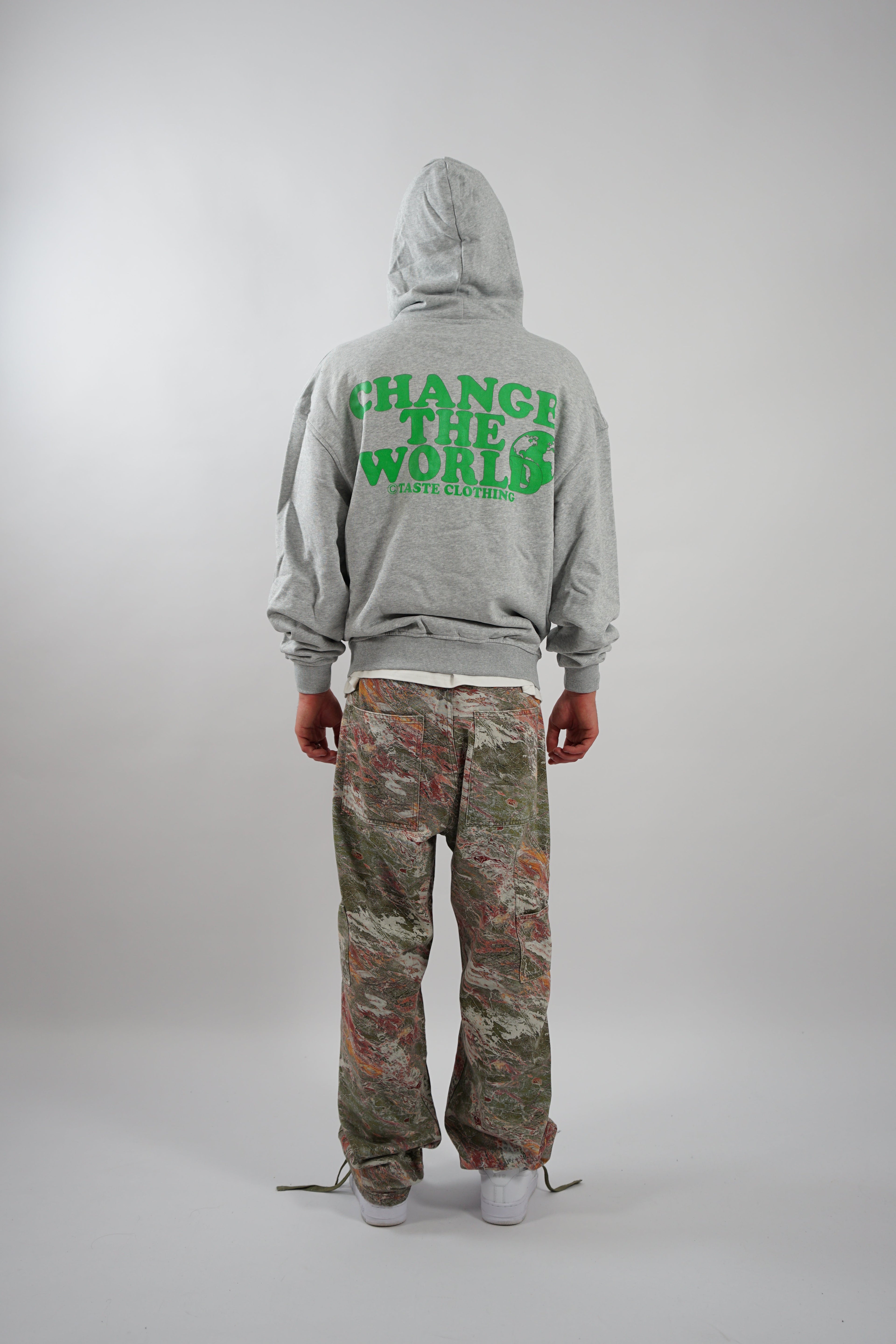 GRAY OVERSIZED ZIPPER HOODIE FOR COMFORT AND STYLE