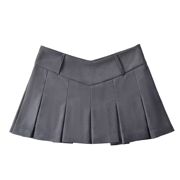 GRAY PLEATED MINI SKIRT FOR WOMEN IN FASHION COLLECTION