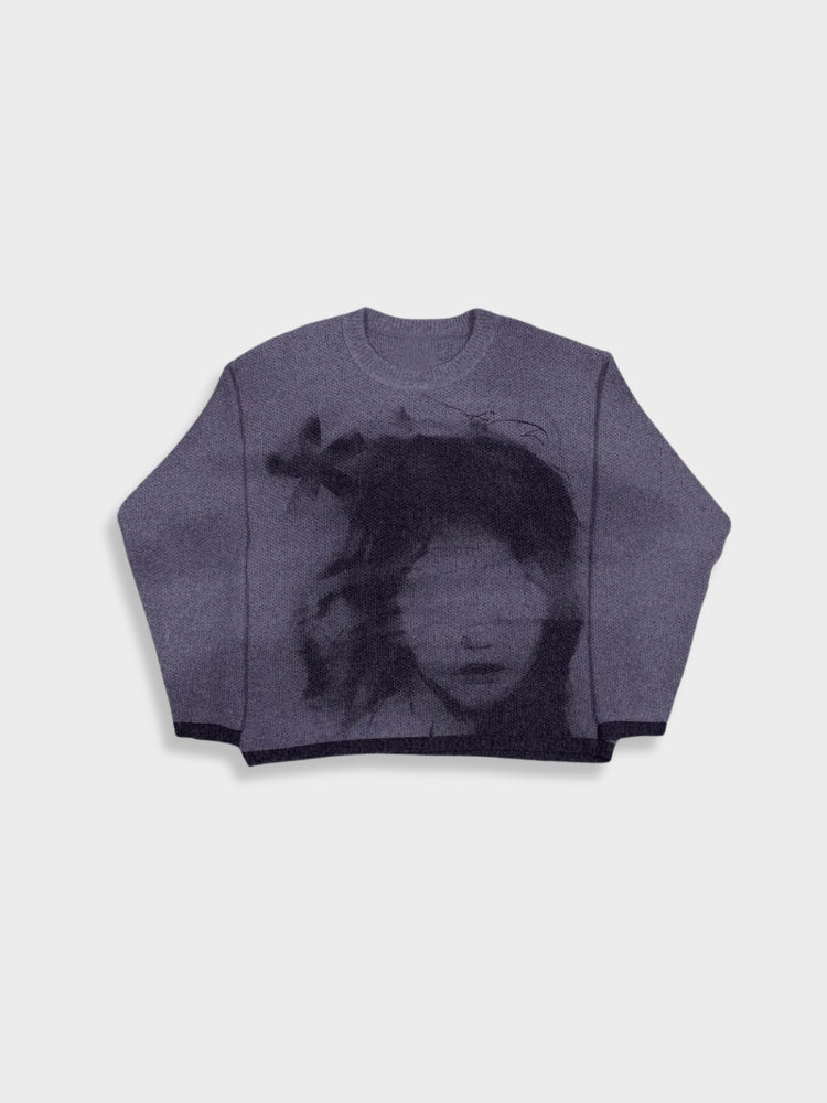 GRAY PORTRAIT PULLOVER SWEATSHIRT WITH ULTIMATE COMFORT
