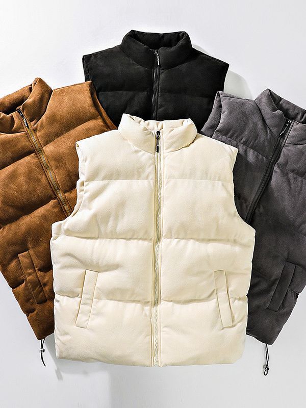 GRAY PUFFER VEST BASIC WINTER WESTE IDEAL FOR COLD WEATHER LAYERING