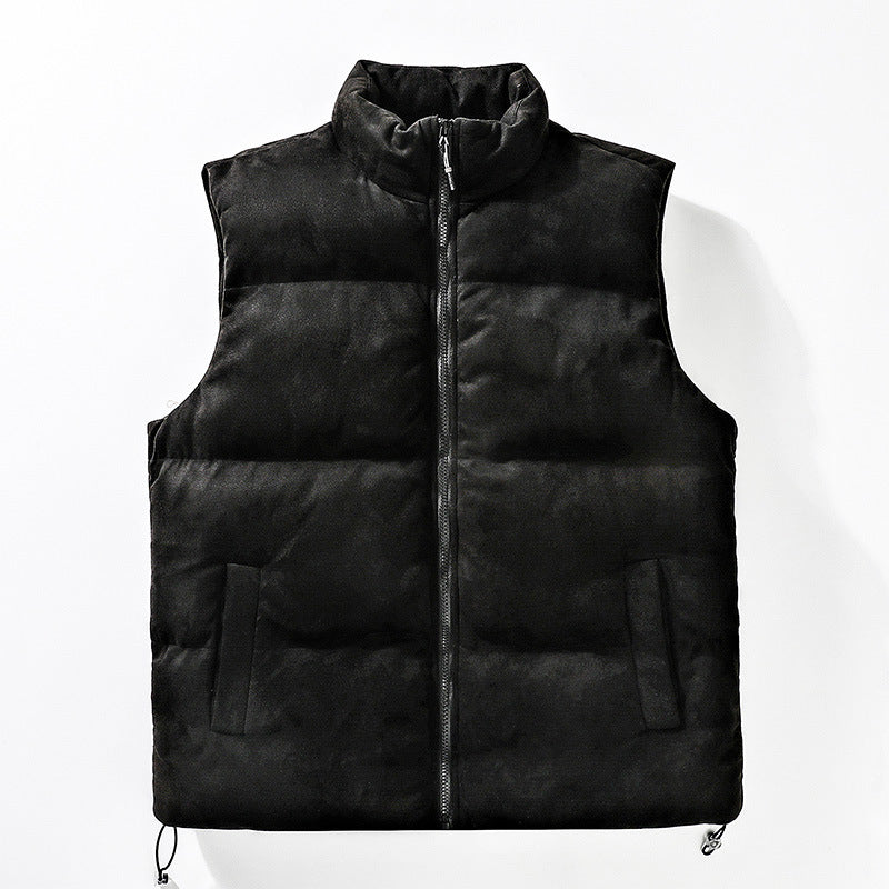 GRAY PUFFER VEST BASIC WINTER WESTE IDEAL FOR COLD WEATHER LAYERING
