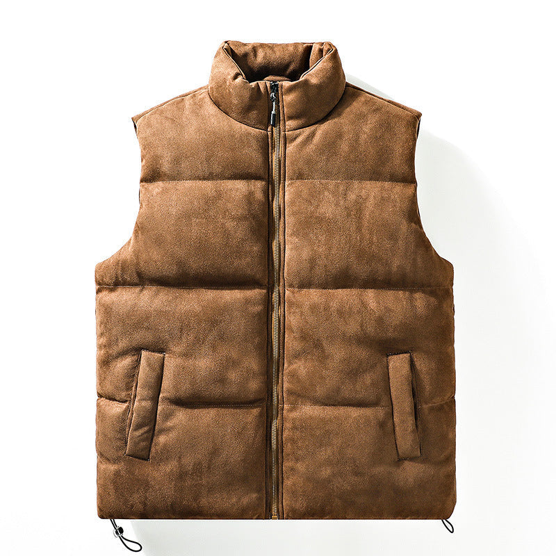 GRAY PUFFER VEST BASIC WINTER WESTE IDEAL FOR COLD WEATHER LAYERING
