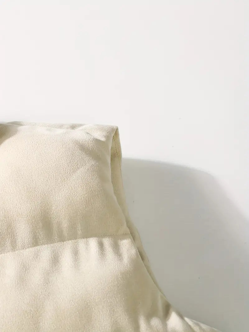 GRAY PUFFER VEST BASIC WINTER WESTE IDEAL FOR COLD WEATHER LAYERING