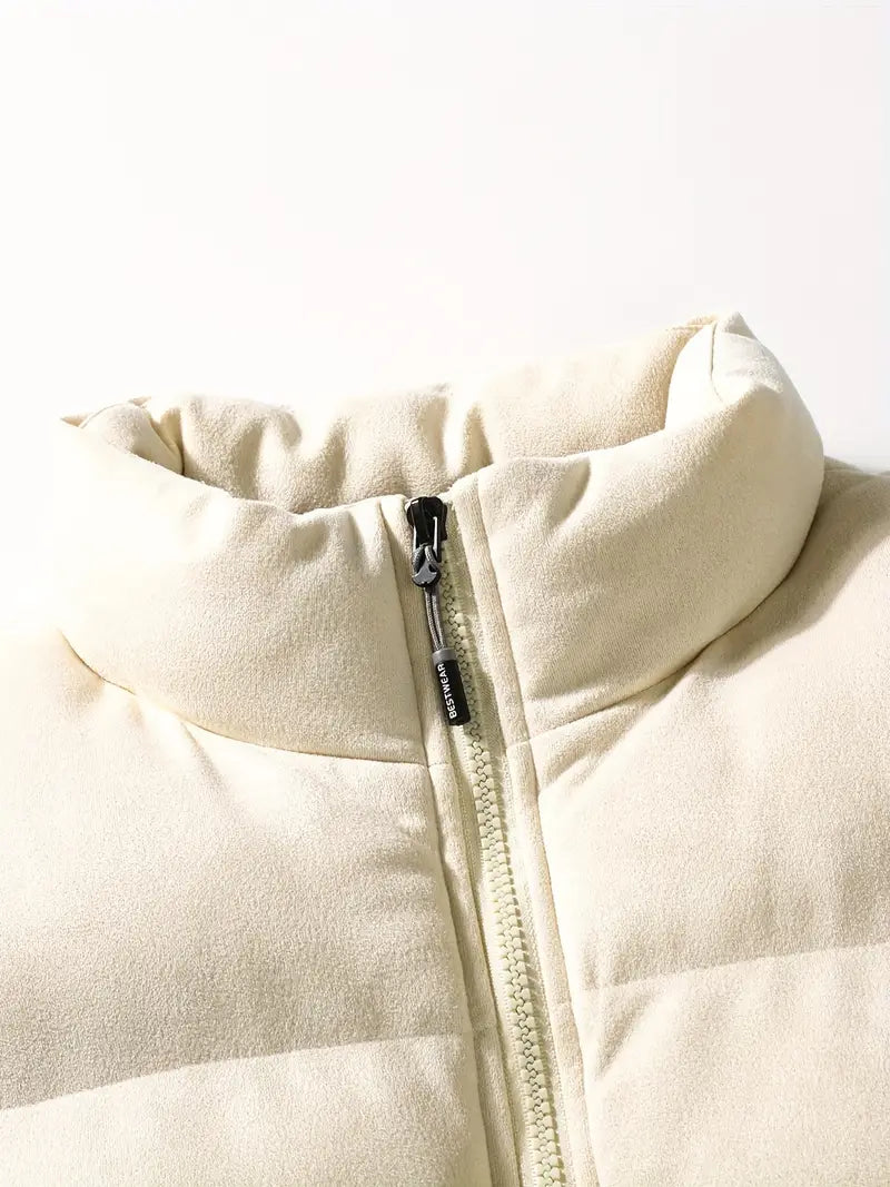 GRAY PUFFER VEST WITH COZY OVERSIZED FIT