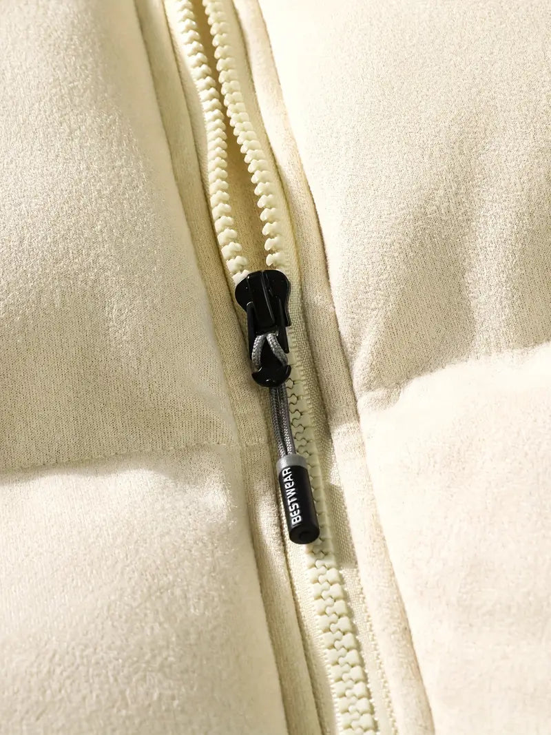 GRAY PUFFER VEST WITH COZY OVERSIZED FIT