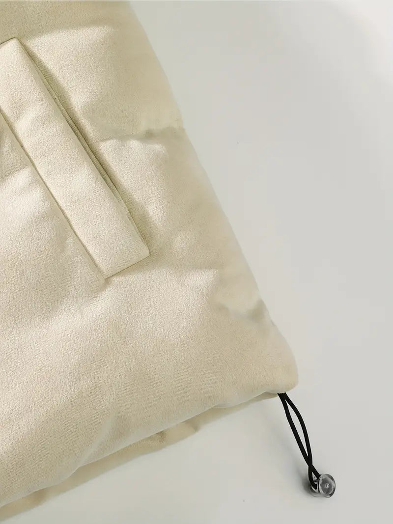 GRAY PUFFER VEST WITH COZY OVERSIZED FIT