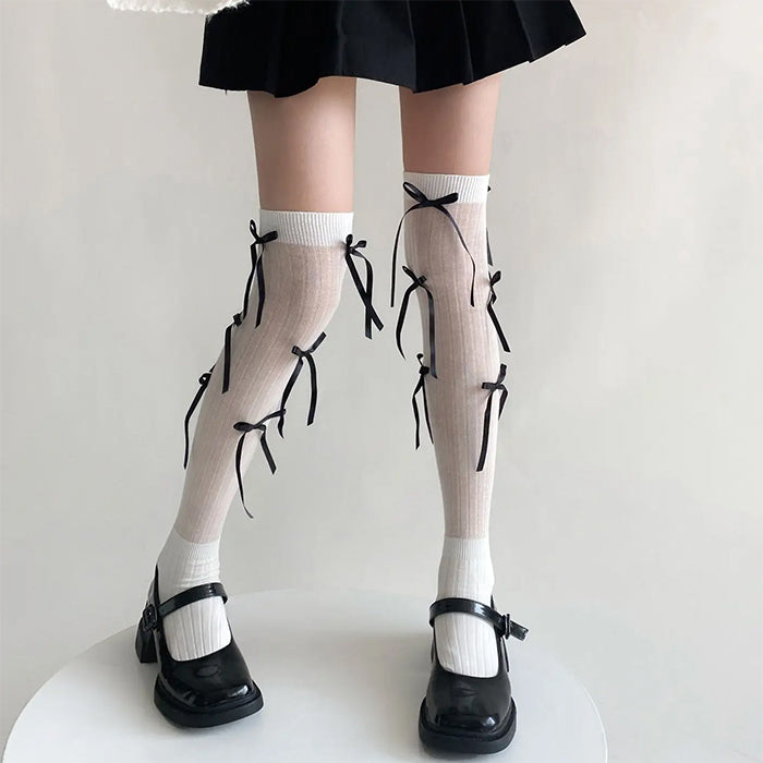 GRAY SOCKS WITH BLACK RIBBON AND PATENT LEATHER SHOES FOR FORMAL WEAR