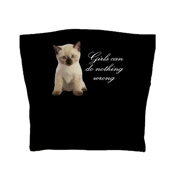 GRAY TUBE TOP WITH KITTEN DESIGN WOMEN'S FASHION TOP