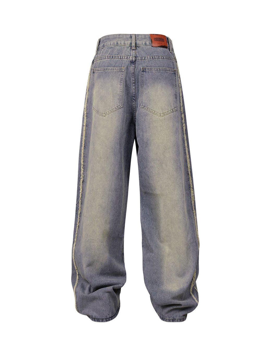 GRAY WIDE-LEG JEANS MID WAIST STRAIGHT LEG LONG PANTS