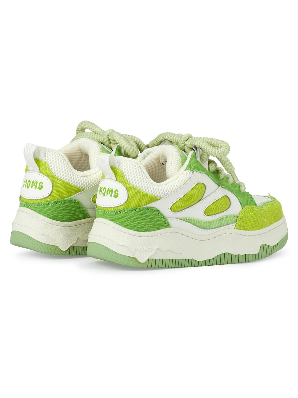 GREEN AND WHITE PLATFORM SNEAKERS