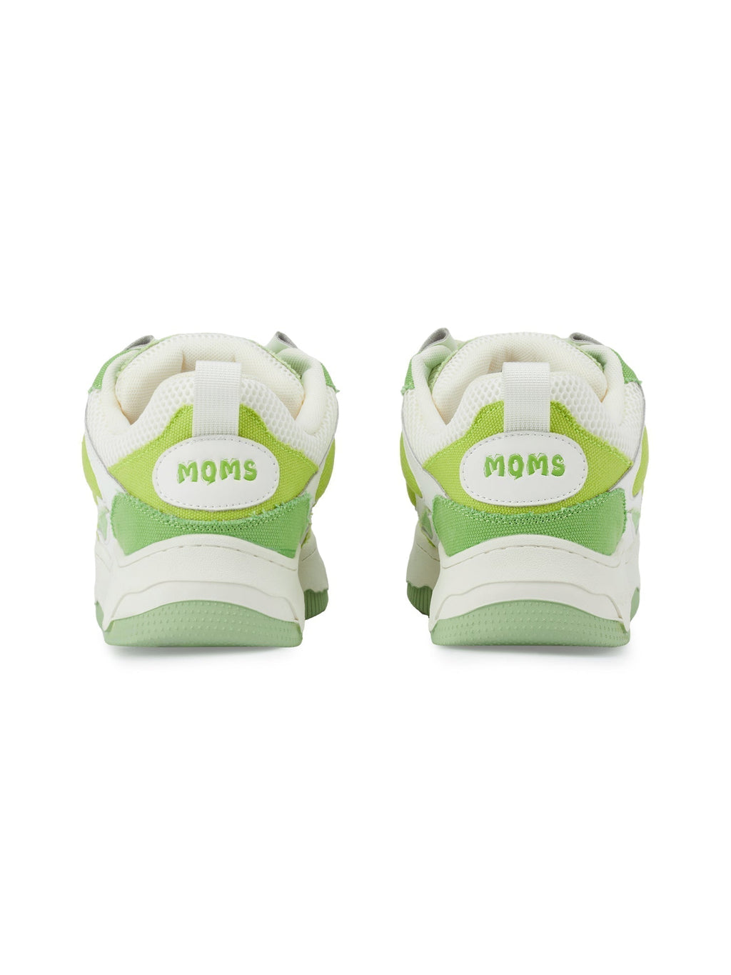 GREEN AND WHITE PLATFORM SNEAKERS