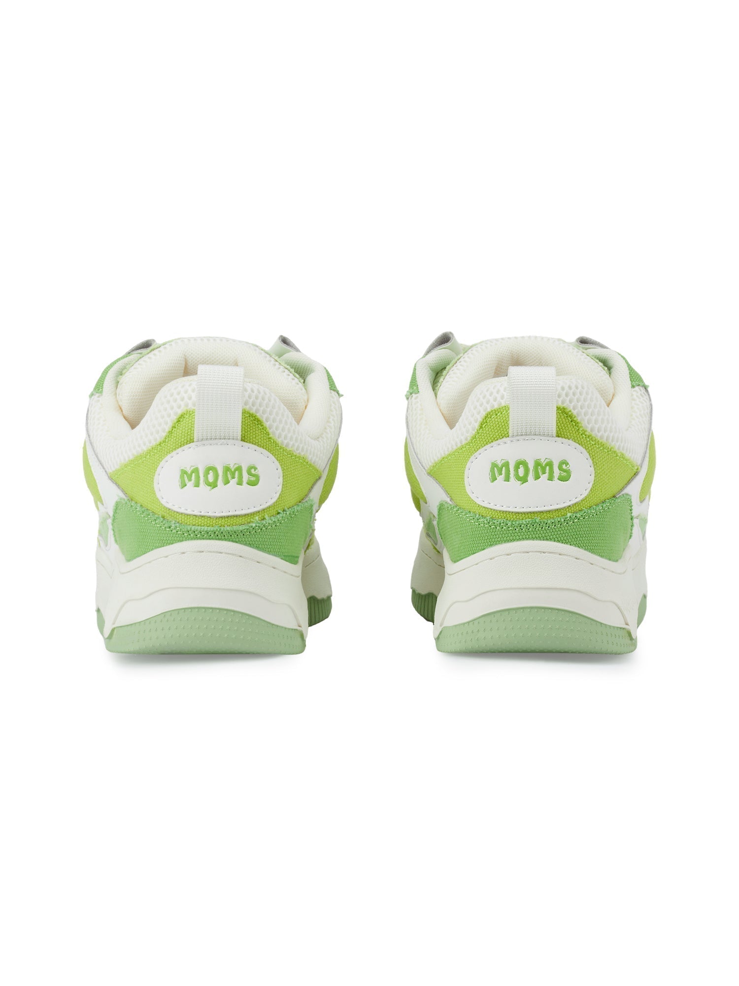 GREEN AND WHITE PLATFORM SNEAKERS