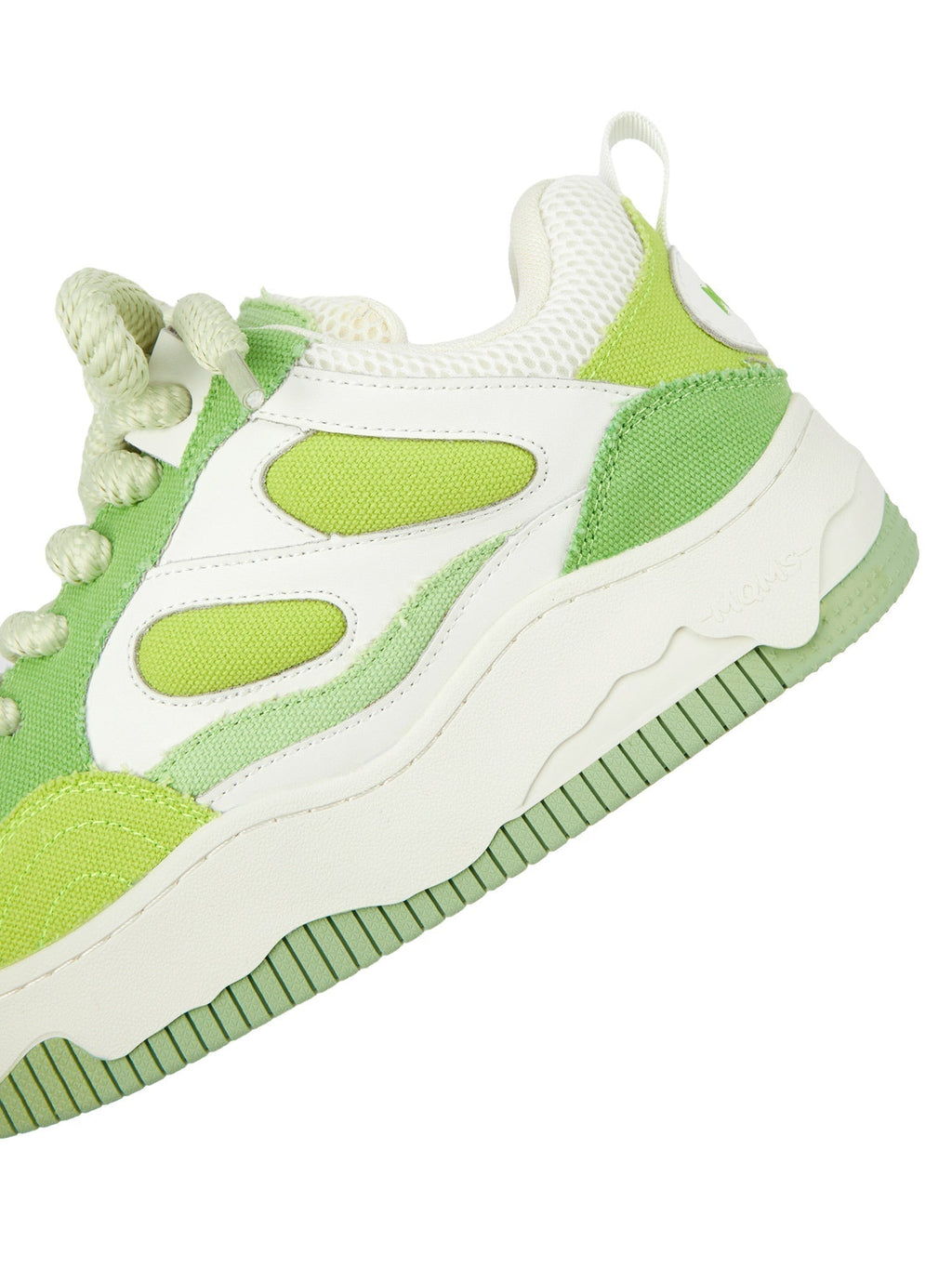 GREEN AND WHITE PLATFORM SNEAKERS