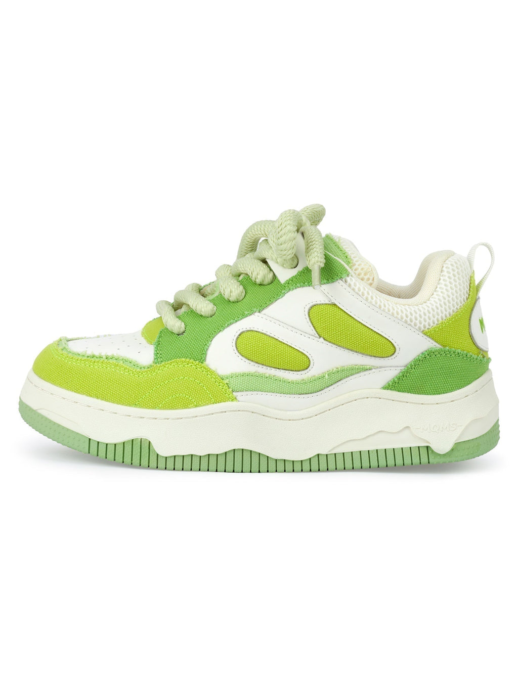 GREEN AND WHITE PLATFORM SNEAKERS
