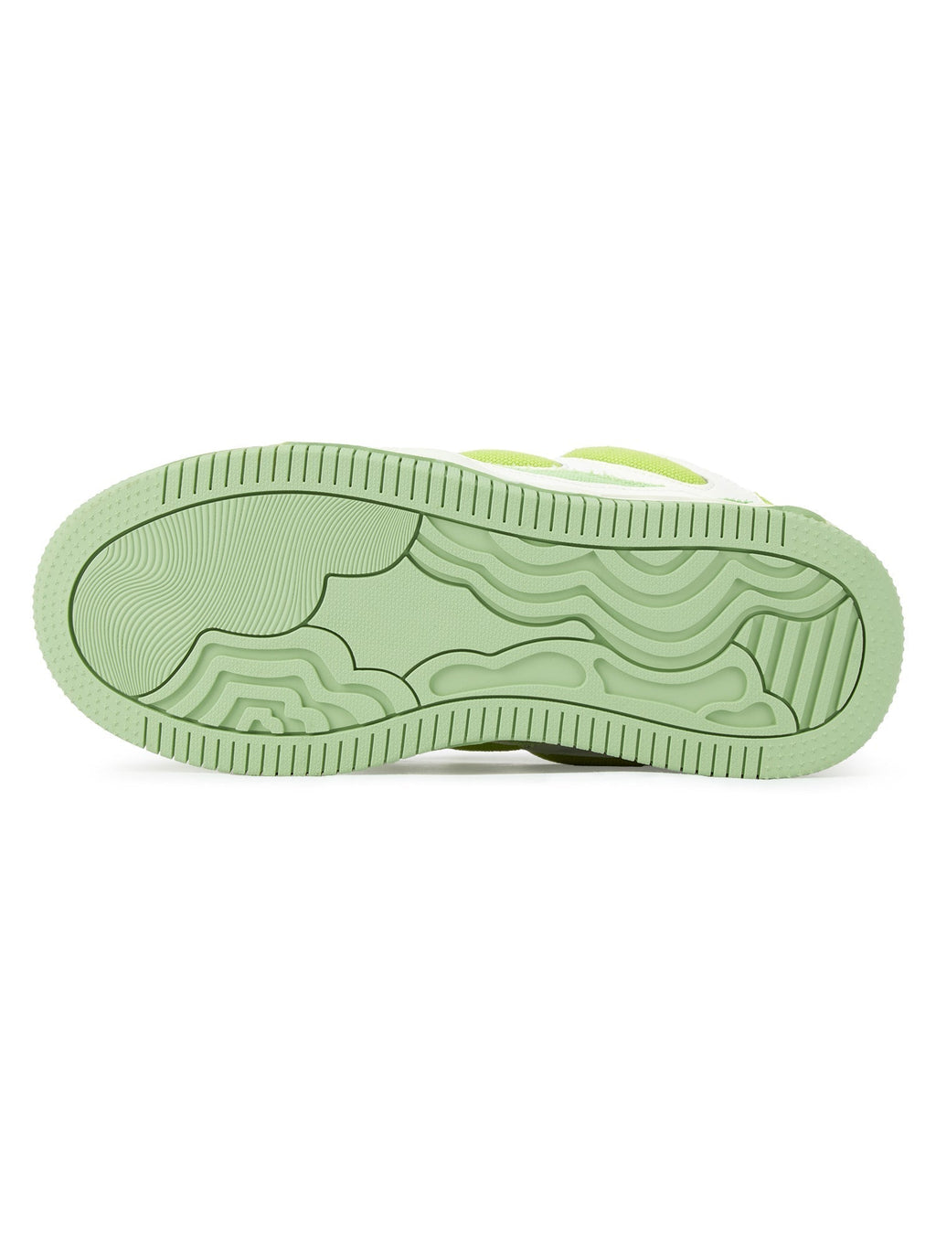 GREEN AND WHITE PLATFORM SNEAKERS