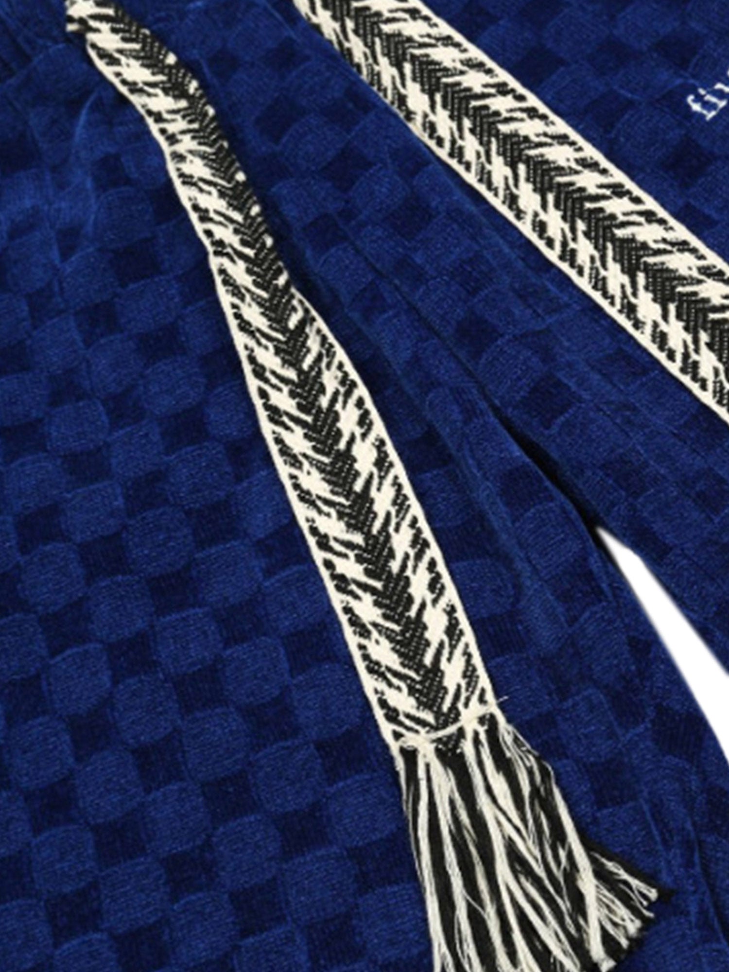 GREEN CHECKERED CORDUROY SHORTS WITH EMBROIDERED DRAWSTRINGS