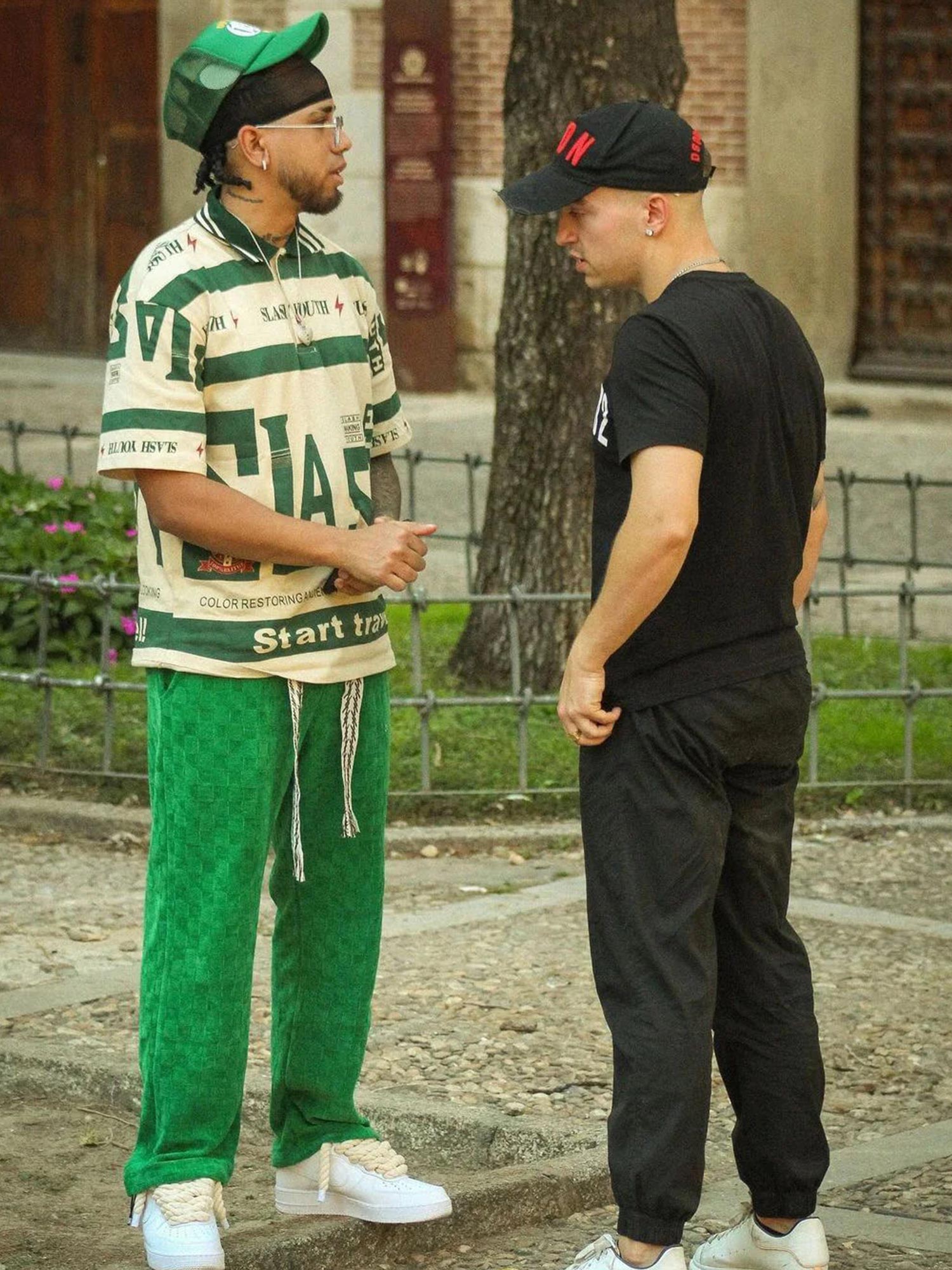 GREEN CORDUROY SWEATPANTS HIGH WAISTED STRAIGHT COTTON STYLE