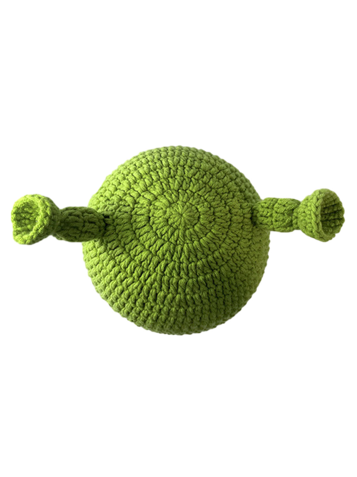 GREEN CROCHETED HAT SHREK DESIGN FUN GREEN HEAD COVER FOR ALL AGES