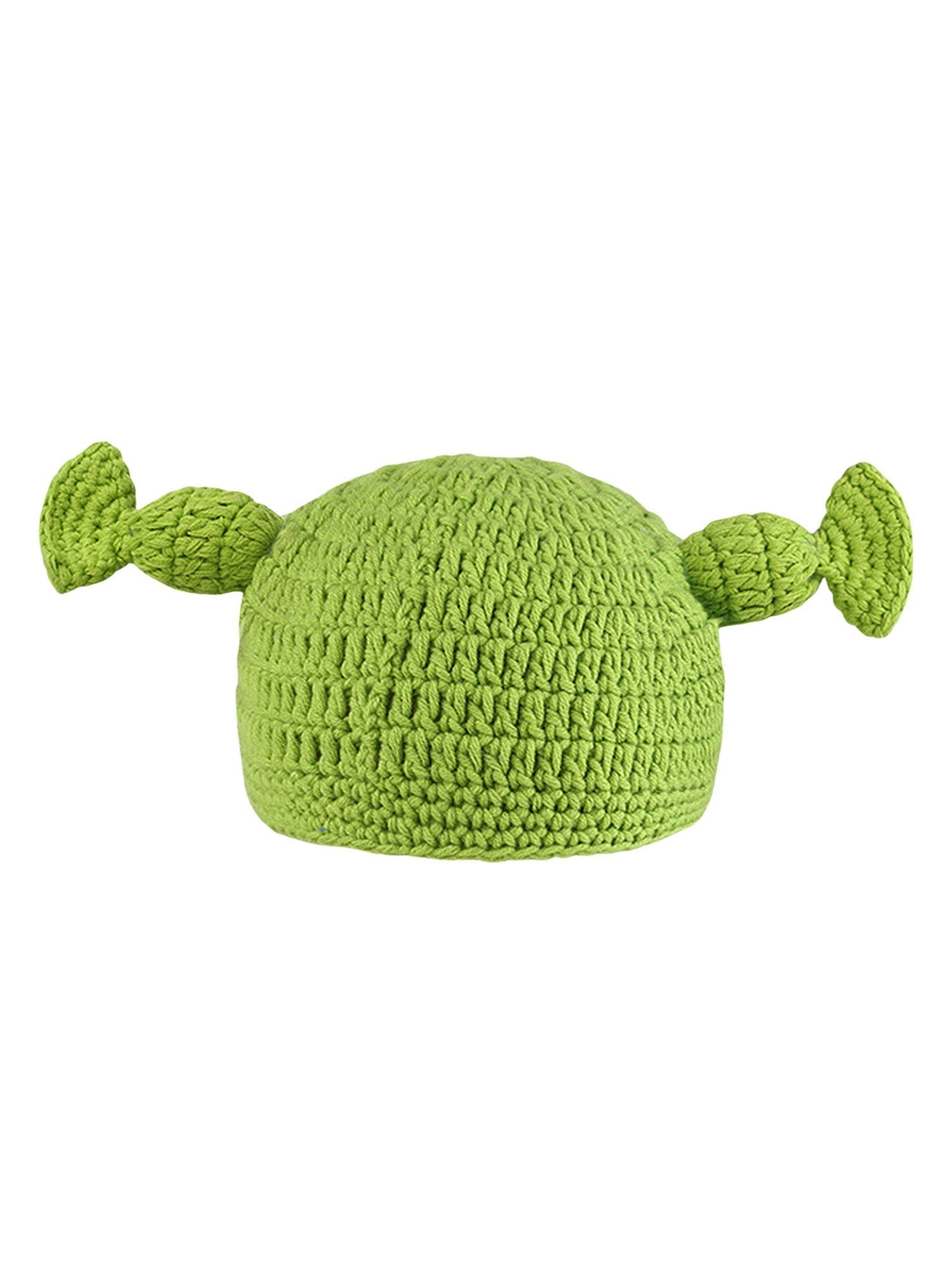 GREEN CROCHETED HAT SHREK DESIGN FUN GREEN HEAD COVER FOR ALL AGES
