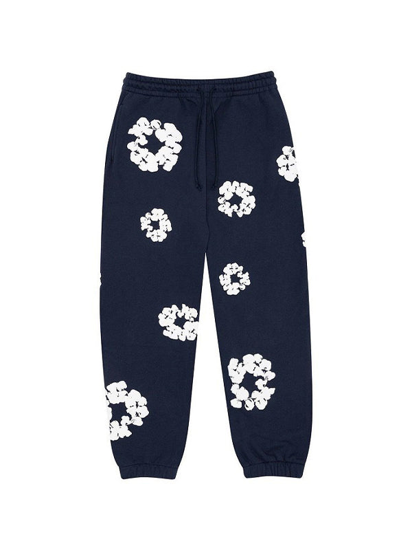 GREEN FLORAL SWEATPANTS RETRO 2000ER JAHRE SWEATPANTS MIT MUSTER