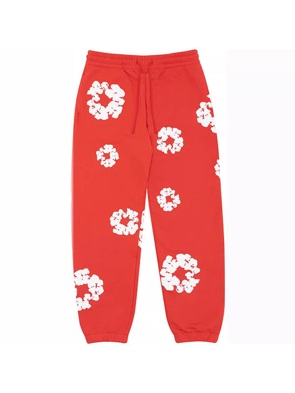 GREEN FLORAL SWEATPANTS RETRO 2000ER JAHRE SWEATPANTS MIT MUSTER