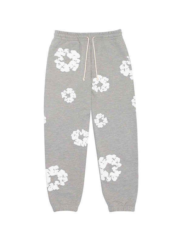 GREEN FLORAL SWEATPANTS RETRO 2000ER JAHRE SWEATPANTS MIT MUSTER