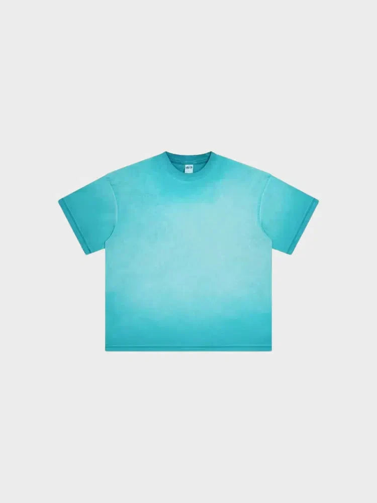 GREEN OMBRE T-SHIRT WITH DECARBA GRADIENT WASHED DESIGN