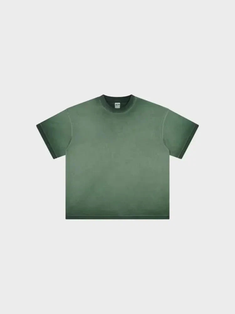 GREEN OMBRE T-SHIRT WITH DECARBA GRADIENT WASHED DESIGN