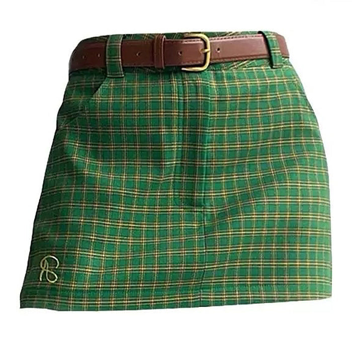 GREEN PLAID SKIRT: PREPPY SOFT GREEN CHECKERED SKIRT