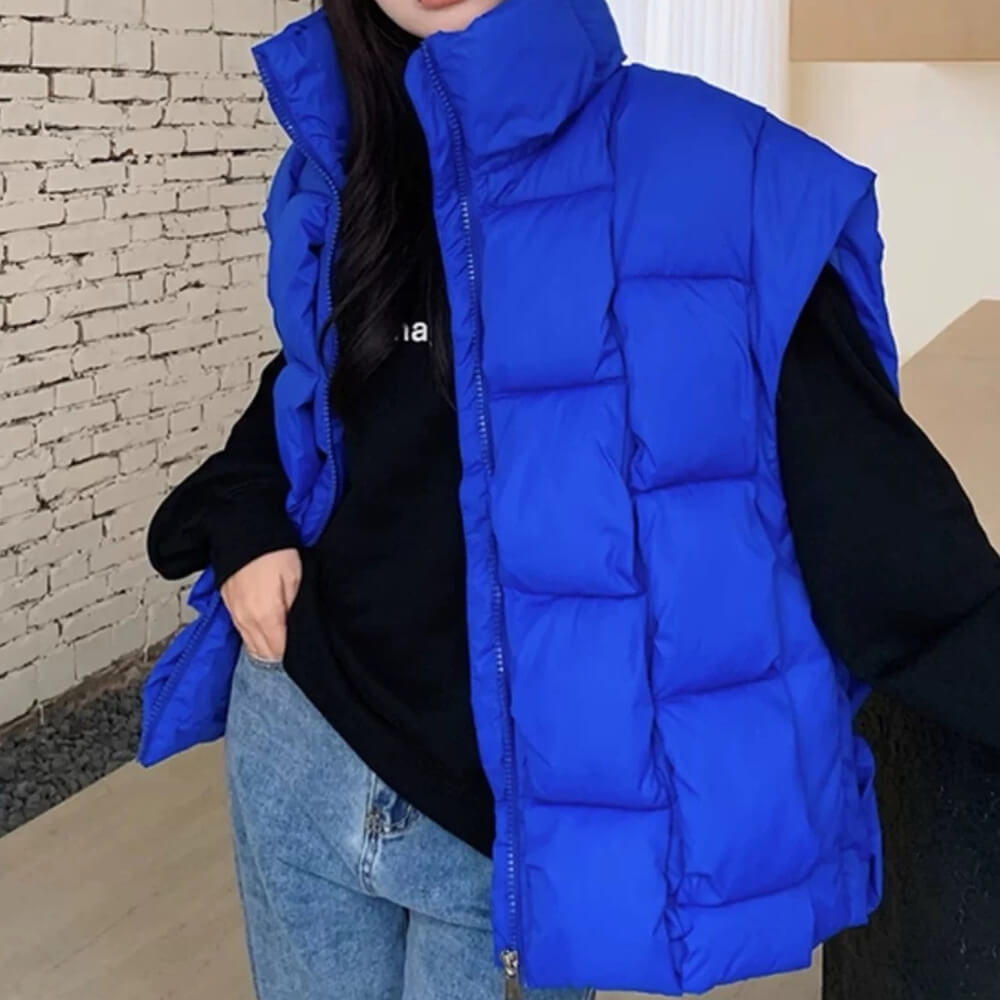 GREEN QUILTED PUFFER VEST SUREFIT PUFFER