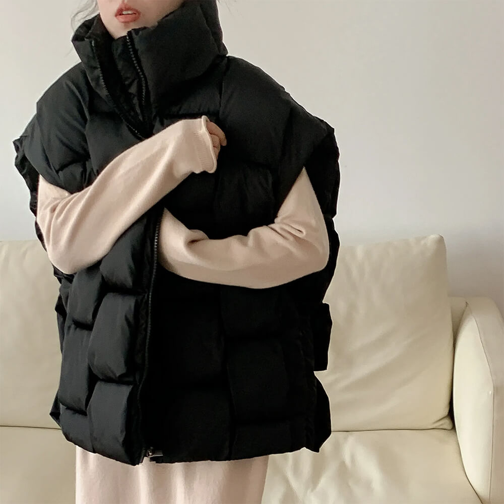 GREEN QUILTED PUFFER VEST SUREFIT PUFFER