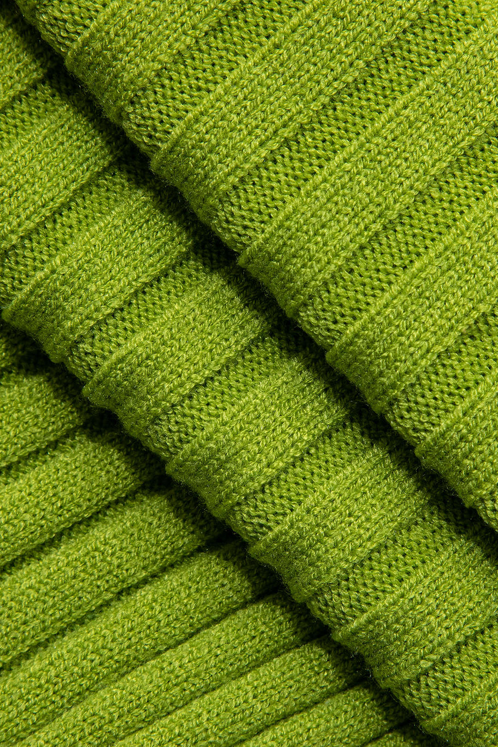 GREEN RIBBED KNIT MIDI DRESS CASUAL KNIT JERSEY FASHION ESSENTIAL