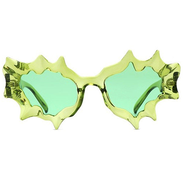 GREEN SPIKY SUNGLASSES FOR Y2K AESTHETIC FASHION
