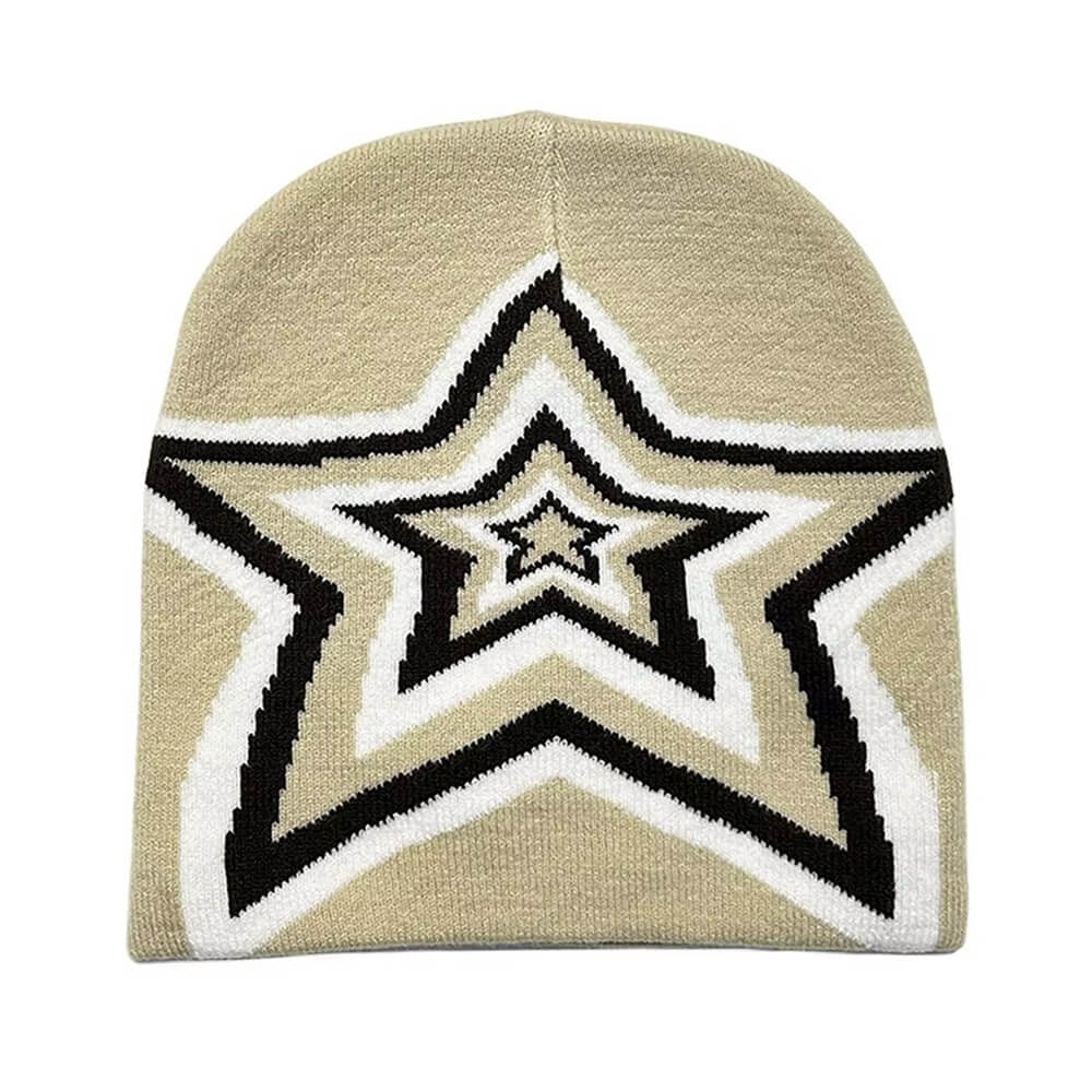 GREEN STAR GIRL BEANIE HAT COMFORTABLE FIT