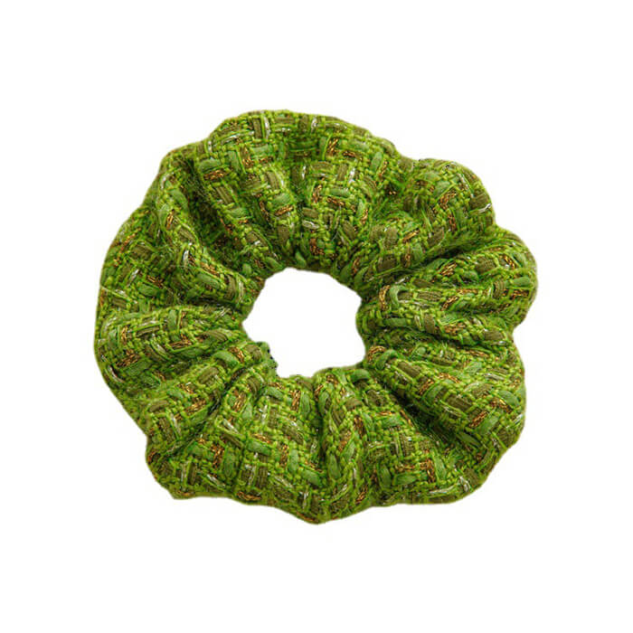 GREEN TWEED SCRUNCHIE FOR HAIR ACCESSORIES