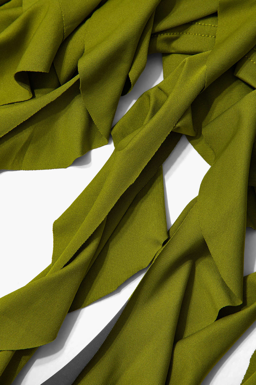 HALTER DRESS WITH FRINGE IN OLIVE GREEN - CASUAL DRESS NON-TRANSLUCENT FABRIC