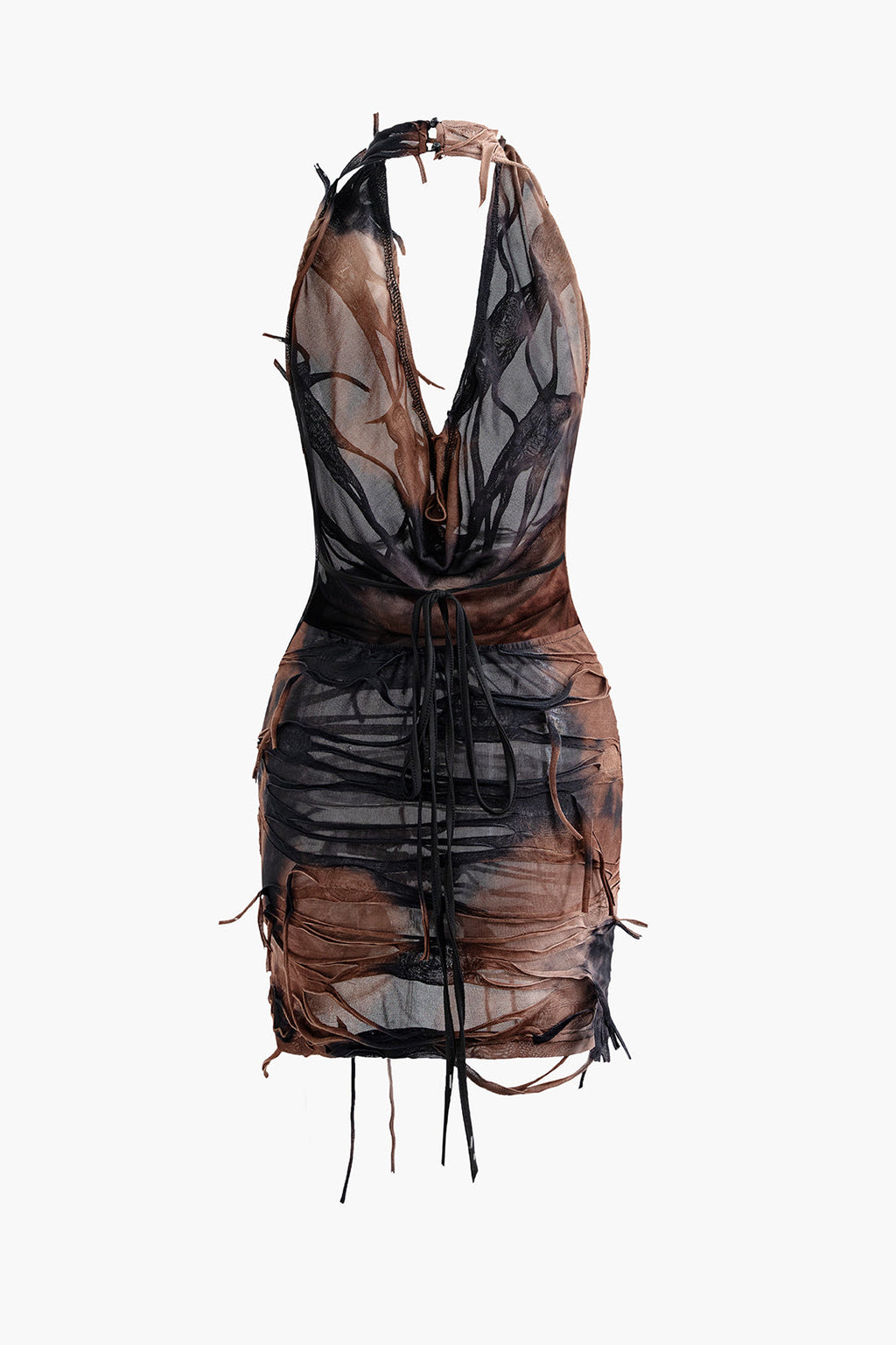 HALTER MINI DRESS - UNIQUE SEMI-TRANSPARENT DRESS FOR SPECIAL OCCASIONS