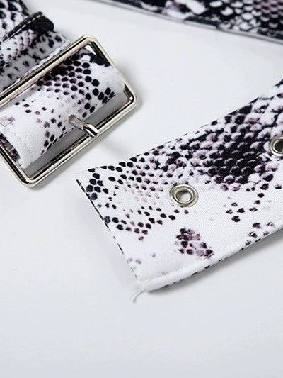 HALTER MINIDRESS - SNAKESKIN PRINT WITH WILD ELEGANCE AND PUNK FLAIR