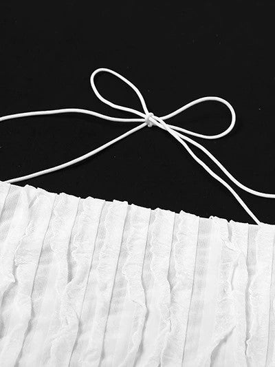 HALTER TOP AND BROWN SKIRT SET WITH COWL NECK DETAILS