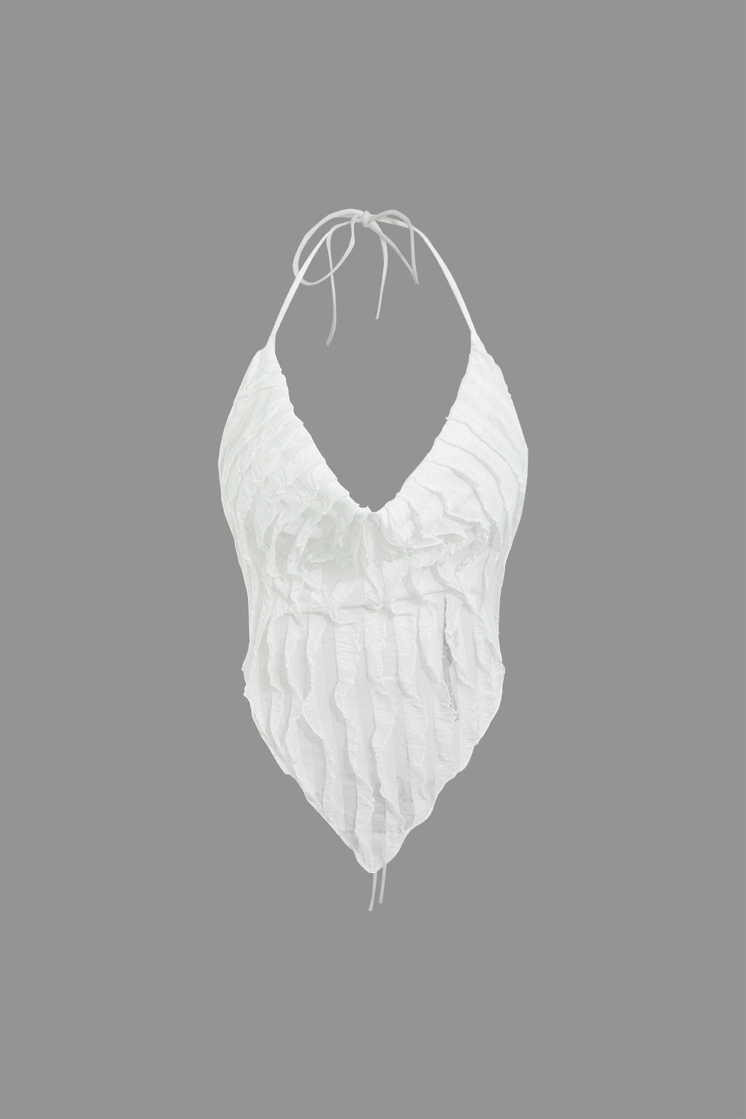 HALTER TOP AND MINI SKIRT SET WITH VINTAGE RUFFLE BINDING