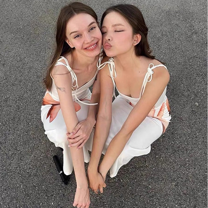 HAND PRINT WHITE DRESS BADDIE AESTHETIC