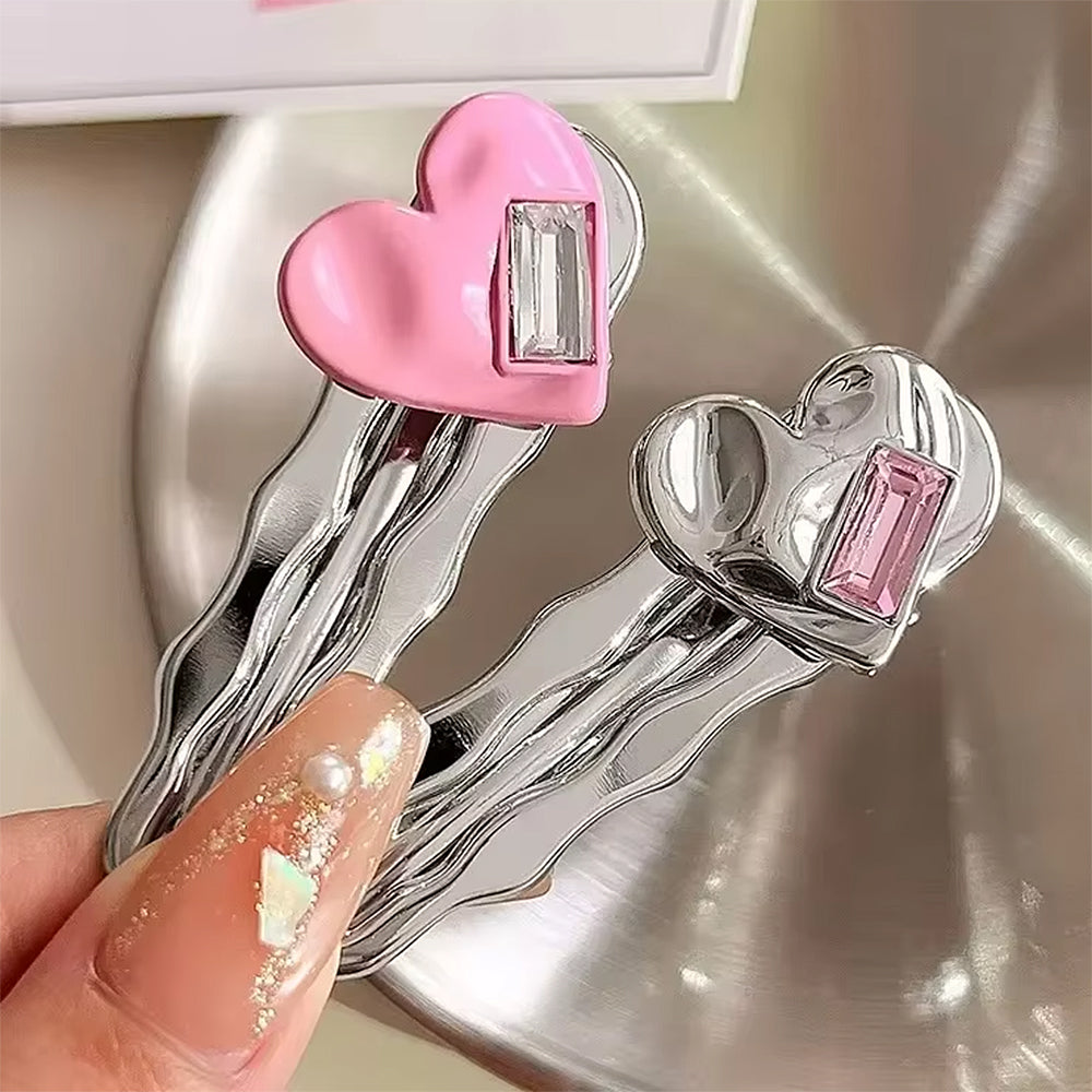 HEART HAIR CLIPS TWO PIECE KOREAN STYLE HEART