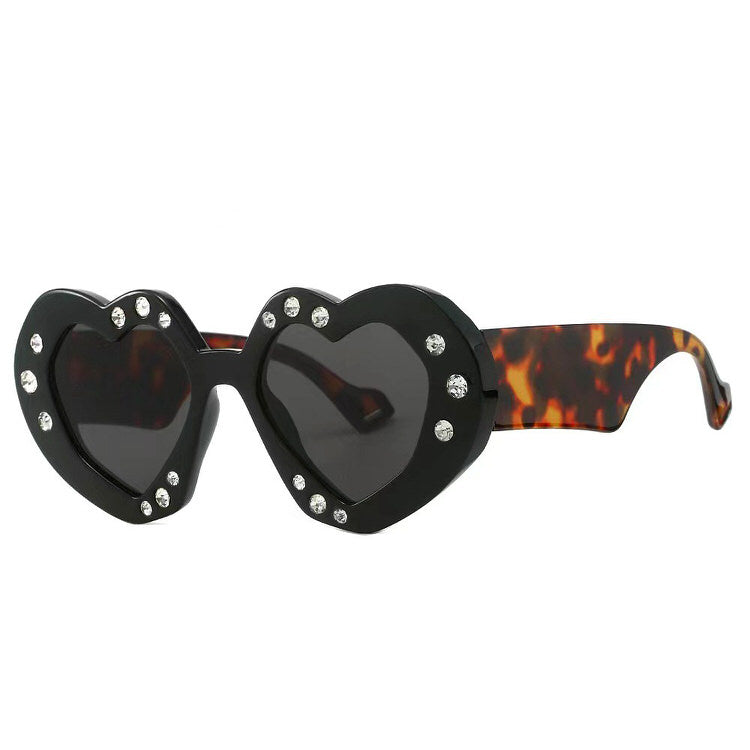 HEART-SHAPED RHINESTONE SUNGLASSES FOR WOMEN AND MEN