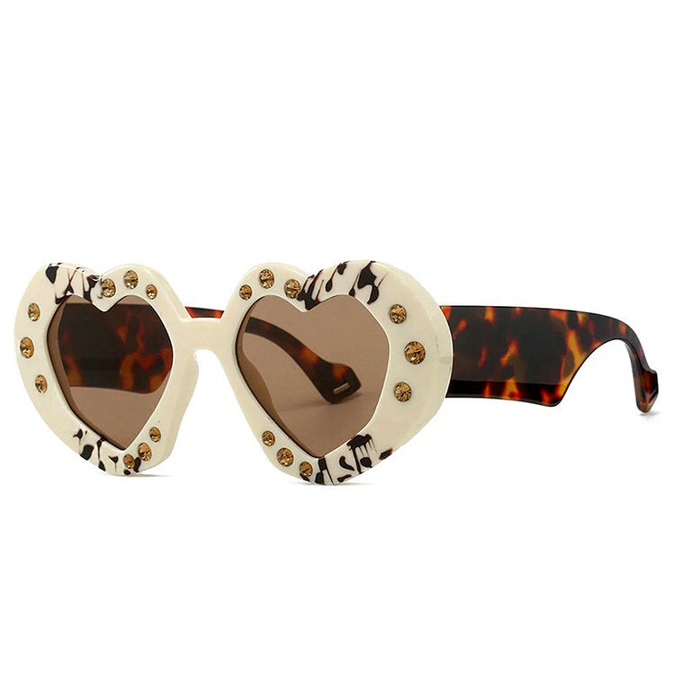 HEART-SHAPED RHINESTONE SUNGLASSES FOR WOMEN AND MEN